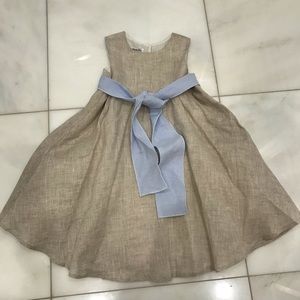 Girls linen dress with sash